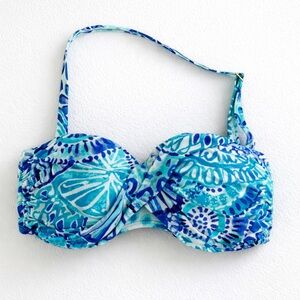 Lily Pulitzer Blue strapless/strap swim top
